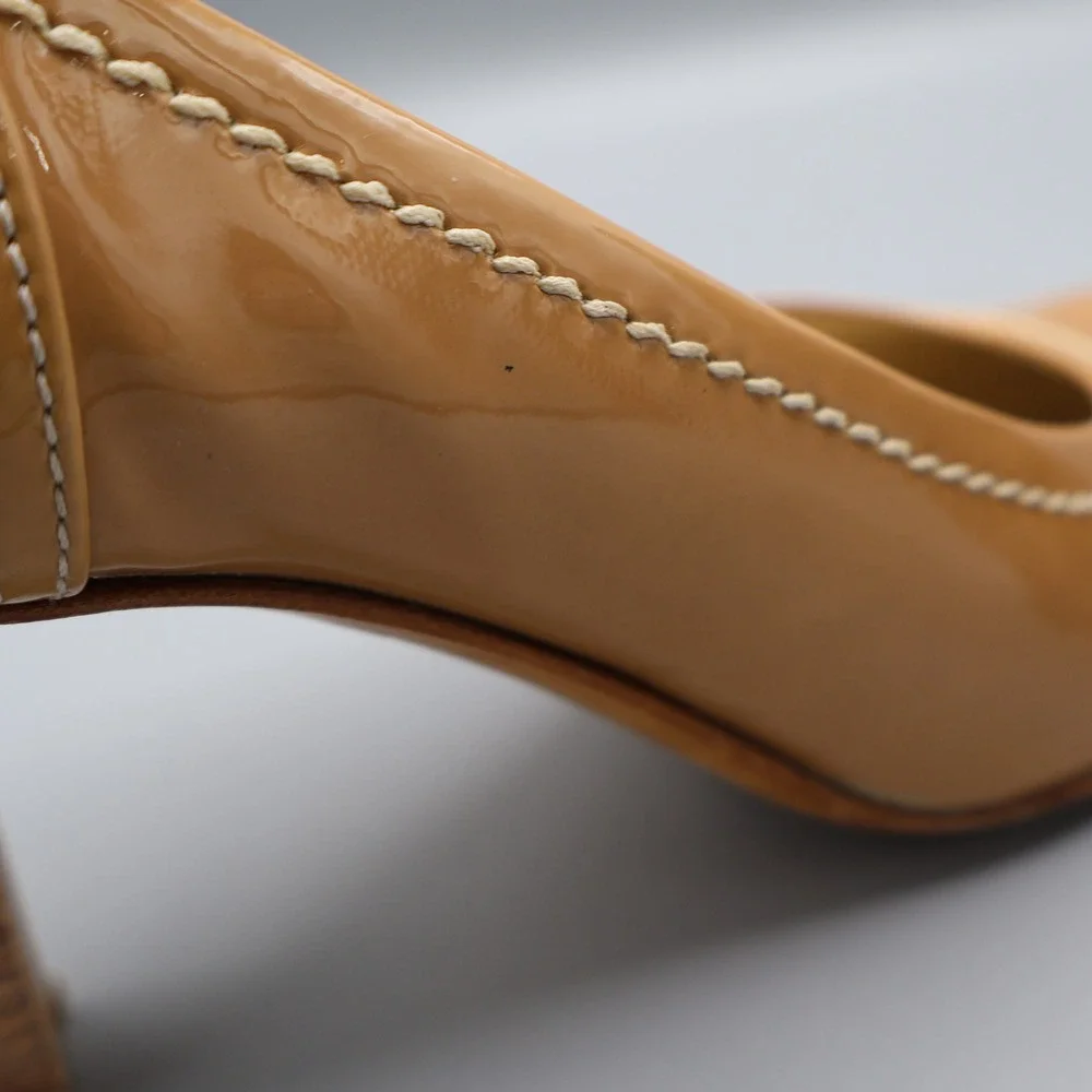 AGL Patent‎ Leather Pumps Womens 35.5 Tan Classic Old Money Career Professional